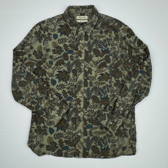 Madewell Men’s M Sunday Flannel Perfect Shirt Pine Cone Vetiver Green - Picture 5 of 9